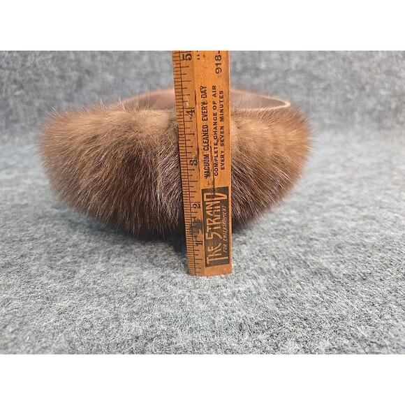 Vtg 1950-60s Real Mink Hat Fur Gimbels Brown Classy Dept Store Fashion - Picture 8 of 9